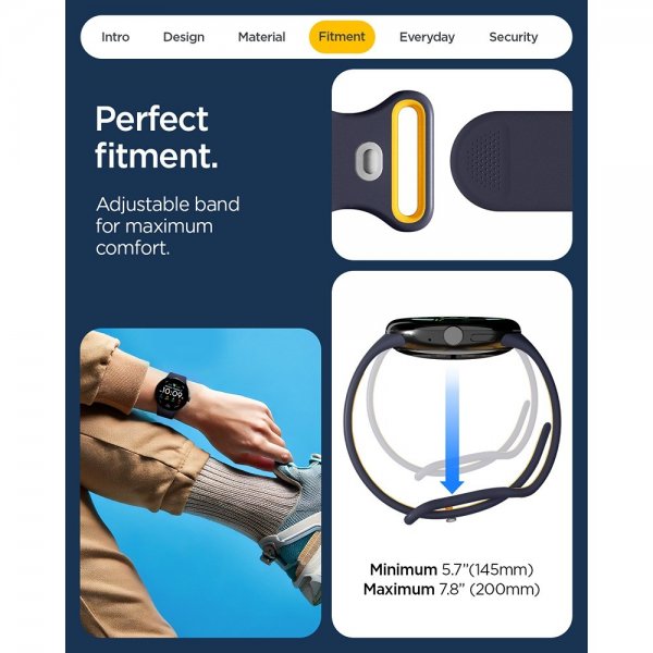 Spigen Google Pixel Watch 3/4 45mm Armband Nano Pop Blueberry Navy
