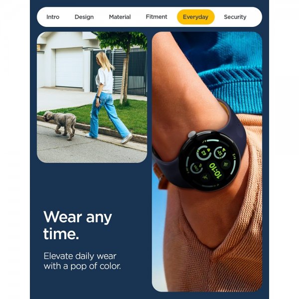 Spigen Google Pixel Watch 3/4 45mm Armband Nano Pop Blueberry Navy