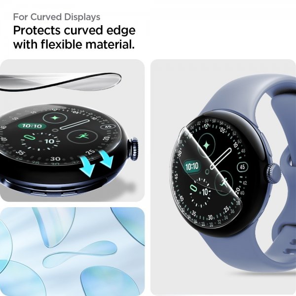 Spigen Google Pixel Watch 3/4 45mm Skärmskydd EliteShield EZ Fit 2-pack