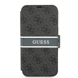 Guess iPhone 13 Pro Fodral Printed Stripe Grå