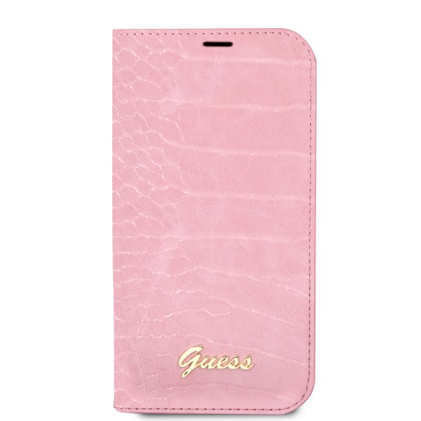 Guess iPhone 14 Pro Fodral Croco Rosa