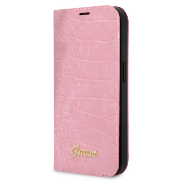 Guess iPhone 14 Plus Fodral Croco Rosa