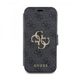 Guess iPhone 15 Fodral 4G Logo Grå