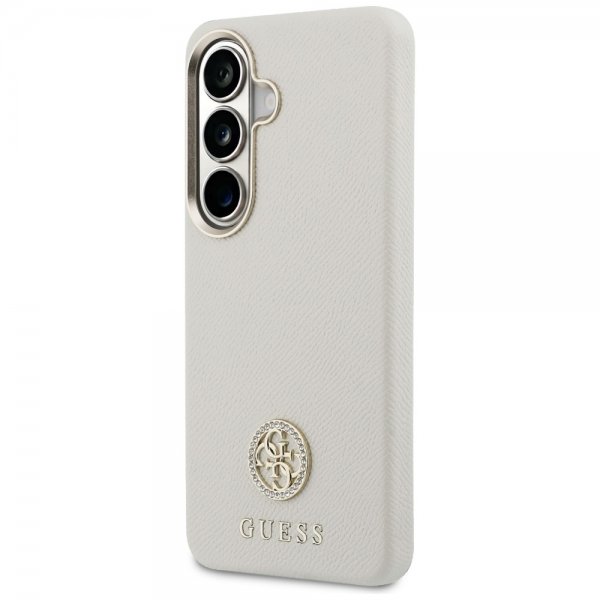 Guess Samsung Galaxy S26 Skal Rhinestone Logo MagSafe Beige
