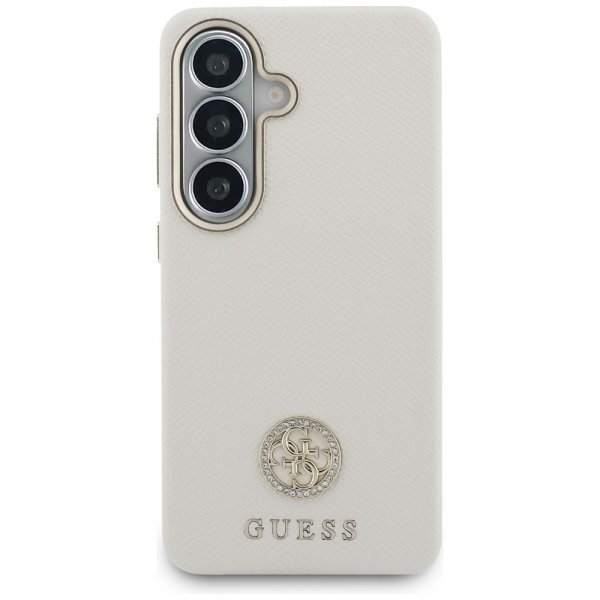 Guess Samsung Galaxy S26 Skal Rhinestone Logo MagSafe Beige