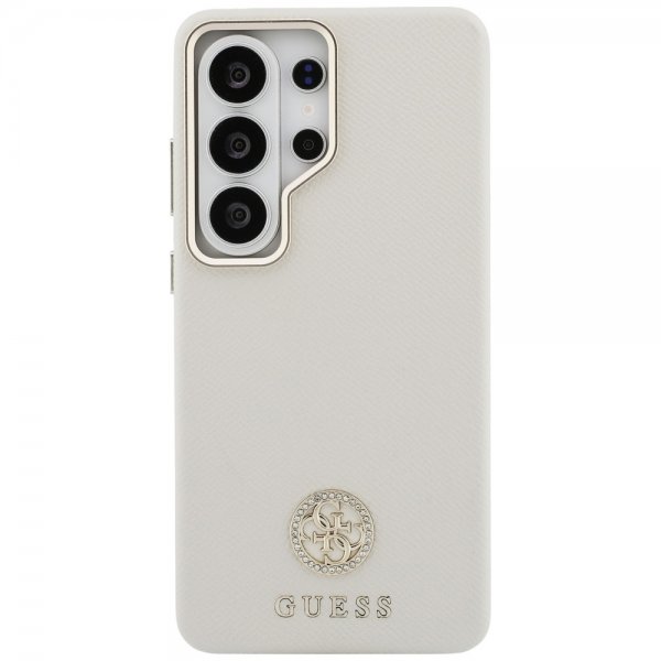 Guess Samsung Galaxy S26 Ultra Skal Rhinestone Logo MagSafe Beige