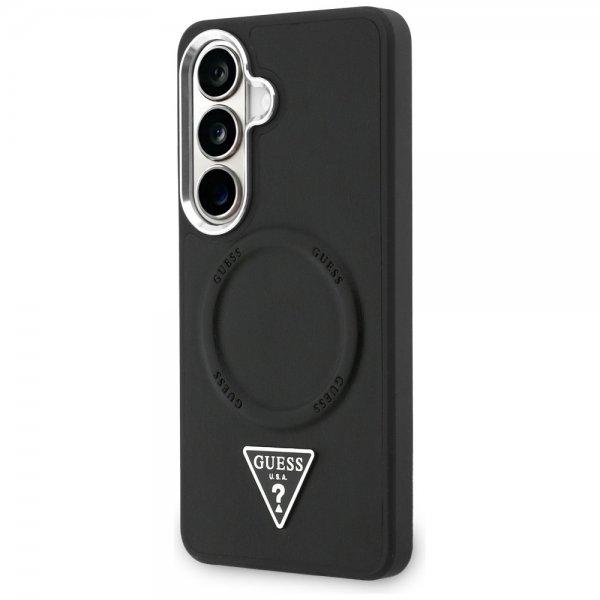 Guess Samsung Galaxy S26 Skal Triangle Logo Embossed MagSafe Svart