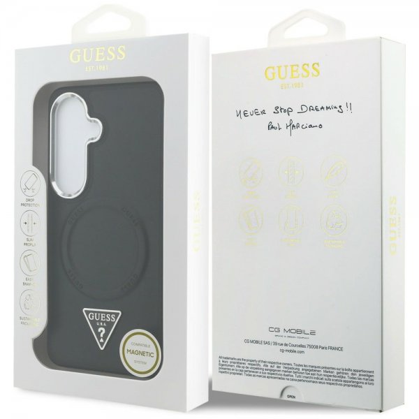 Guess Samsung Galaxy S26 Skal Triangle Logo Embossed MagSafe Svart