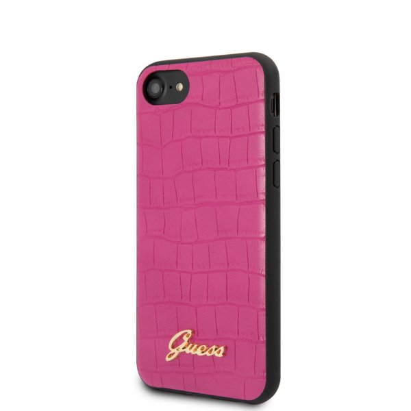Guess iPhone 7/8/SE Skal Croco Magenta