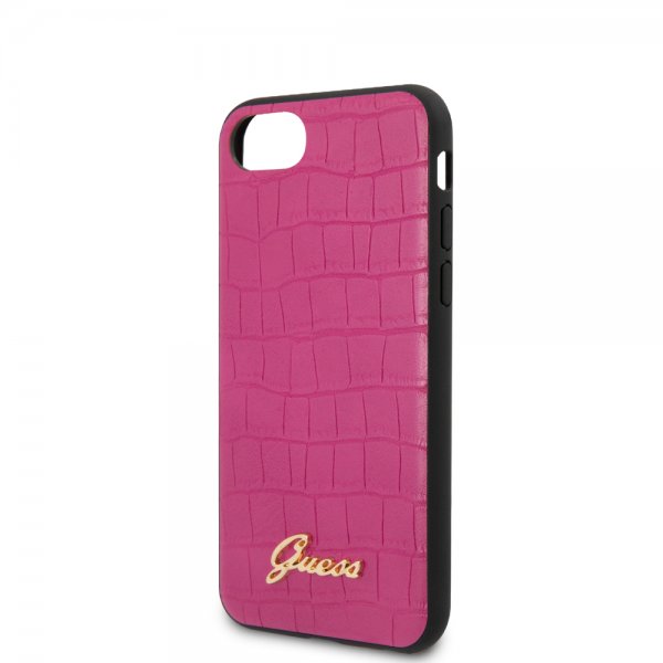 Guess iPhone 7/8/SE Skal Croco Magenta