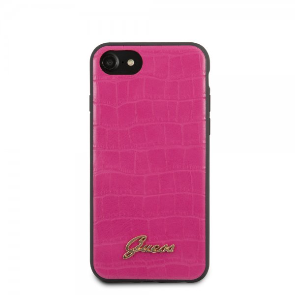 Guess iPhone 7/8/SE Skal Croco Magenta