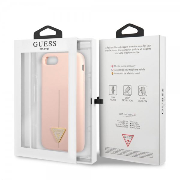 Guess iPhone 7/8/SE Skal Metal Triangle Rosa