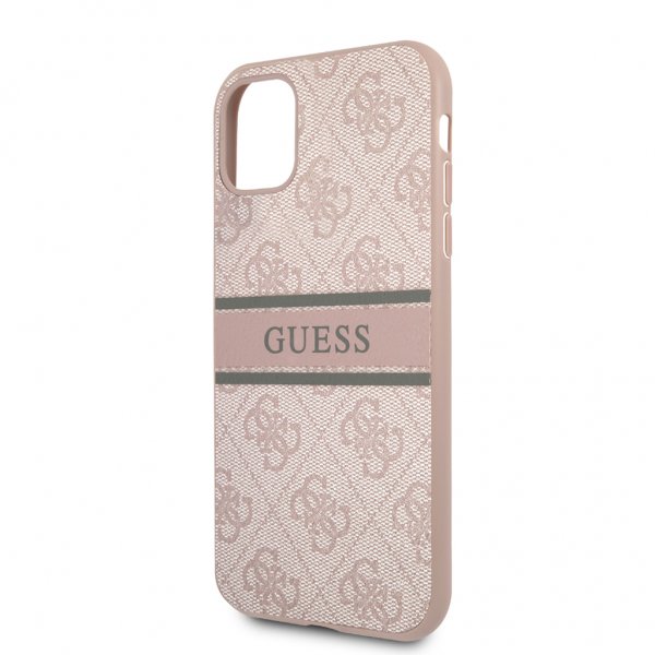 Guess iPhone 11 Skal Printed Stripe Rosa
