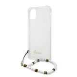 Guess iPhone 11 Skal Script & Pearls Vit Klar