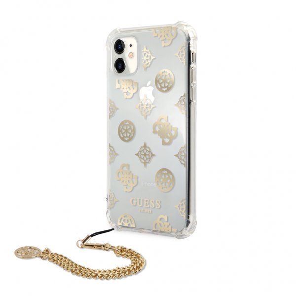 Guess iPhone 11 Skal Chain Peony Guld