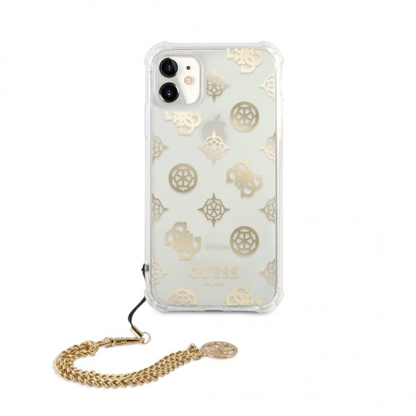 Guess iPhone 11 Skal Chain Peony Guld