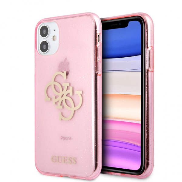 Guess iPhone 11 Skal Full Glitter Rosa