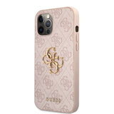 Guess iPhone 12 Pro Max Skal Metal Logo Rosa