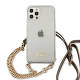Guess iPhone 12 Pro Max Skal Chain & Script Guld Klar