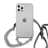 Guess iPhone 12 Pro Max Skal Chain & Script Silver Klar