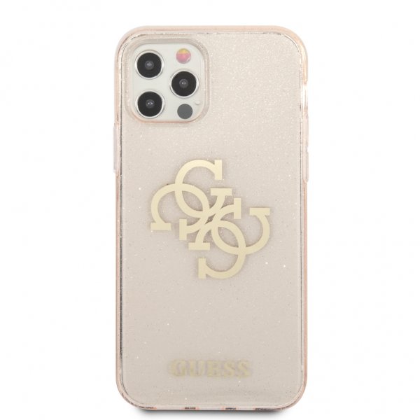 Guess iPhone 12 Pro Max Skal Full Glitter Guld