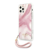 Guess iPhone 12/iPhone 12 Pro Skal Marble Rosa