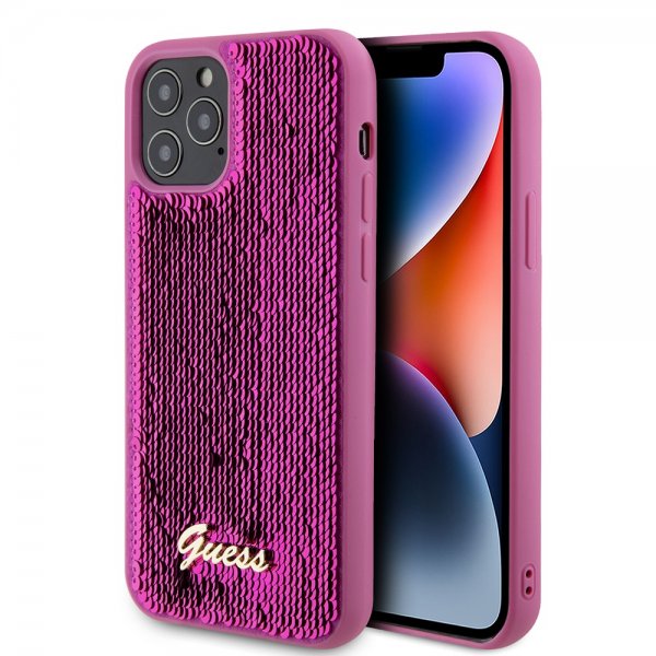 Guess iPhone 12/iPhone 12 Pro Skal Sequin Fuschia