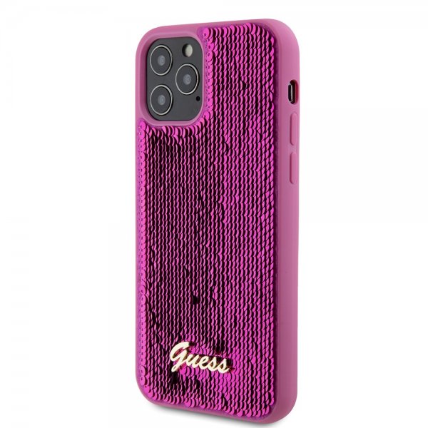 Guess iPhone 12/iPhone 12 Pro Skal Sequin Fuschia