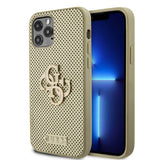 Guess iPhone 12/iPhone 12 Pro Skal Perforated Glitter Guld