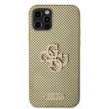 Guess iPhone 12/iPhone 12 Pro Skal Perforated Glitter Guld
