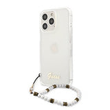 Guess iPhone 13 Pro Skal Pearl Handle Script Logo Vit