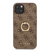 Guess iPhone 13 Skal Ring Stand Brun