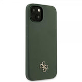 Guess iPhone 13 Skal Silicone Metal Logo 4G Grön