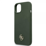 Guess iPhone 13 Skal Silicone Metal Logo 4G Grön