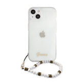 Guess iPhone 13 Mini Skal Pearl Handle Script Logo Vit