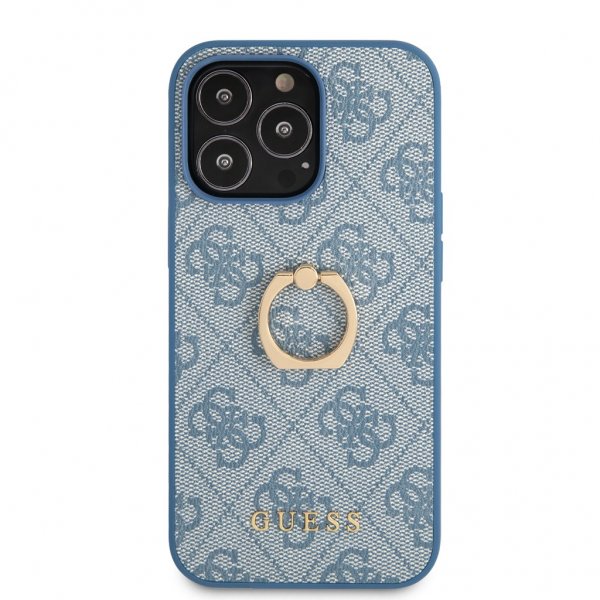 Guess iPhone 13 Pro Max Skal Ring Stand Blå