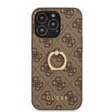 Guess iPhone 13 Pro Max Skal Ring Stand Brun