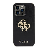 Guess iPhone 15 Pro Skal Perforated Glitter Svart