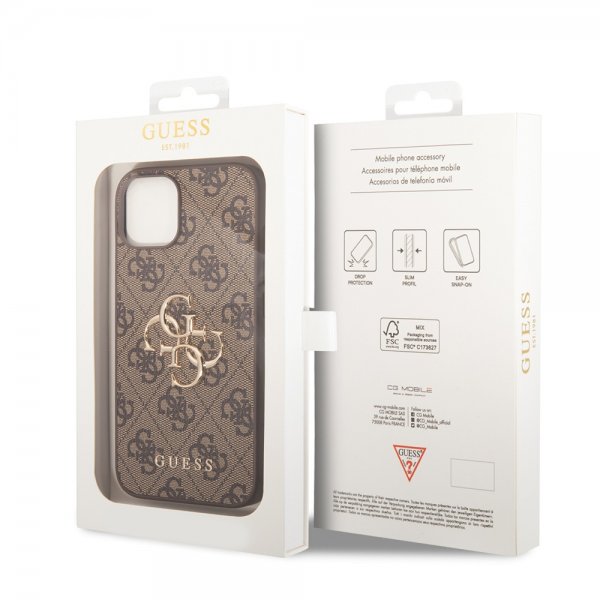 Guess iPhone 15 Plus Skal 4G Logo Brun