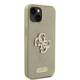 Guess iPhone 15 Skal Perforated Glitter Guld