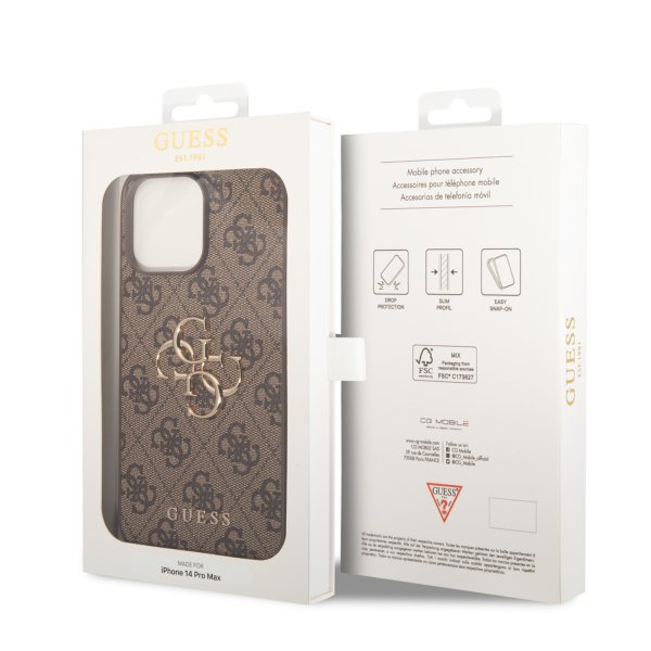 Guess iPhone 15 Pro Max Skal 4G Logo Brun