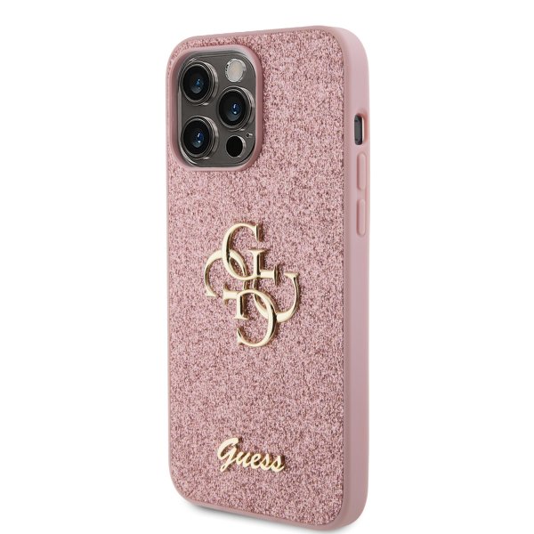 Guess iPhone 15 Pro Max Skal Fixed Glitter Rosa