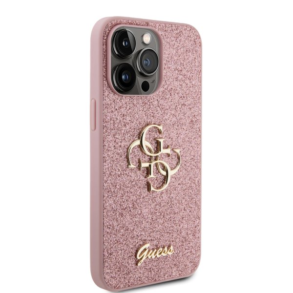 Guess iPhone 15 Pro Max Skal Fixed Glitter Rosa
