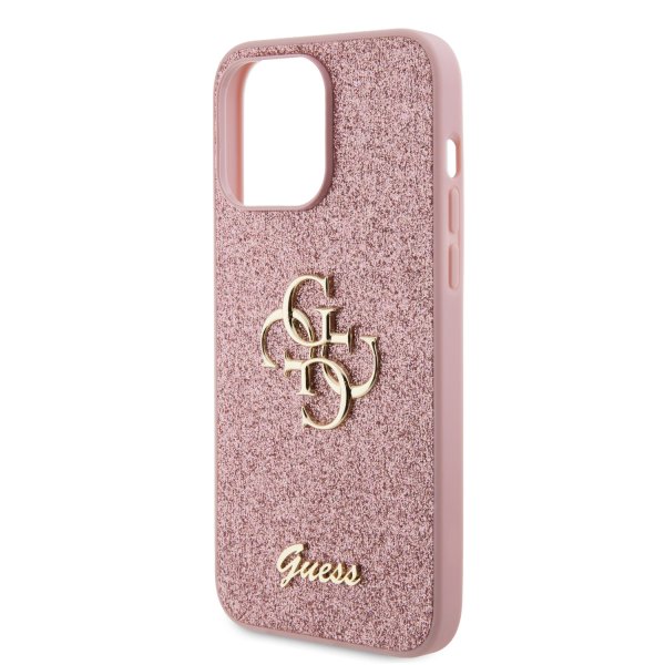 Guess iPhone 15 Pro Max Skal Fixed Glitter Rosa