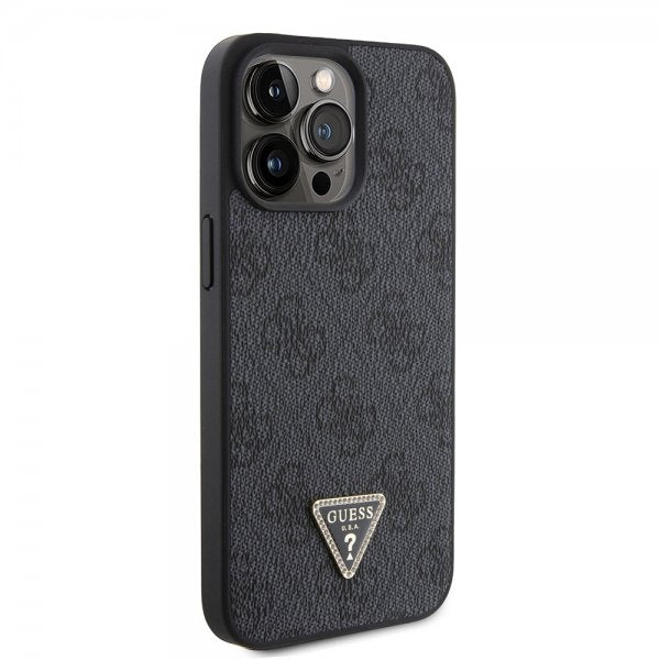 Guess iPhone 15 Pro Max Skal 4G Metal Triangle Strass Svart