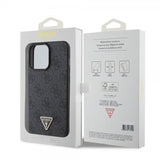 Guess iPhone 15 Pro Max Skal 4G Metal Triangle Strass Svart