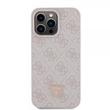Guess iPhone 15 Pro Max Skal 4G Metal Triangle Strass Rosa