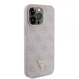 Guess iPhone 15 Pro Max Skal 4G Metal Triangle Strass Rosa
