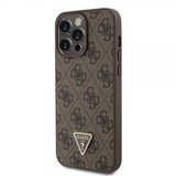 Guess iPhone 15 Pro Max Skal 4G Metal Triangle Strass Brun