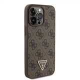 Guess iPhone 15 Pro Max Skal 4G Metal Triangle Strass Brun